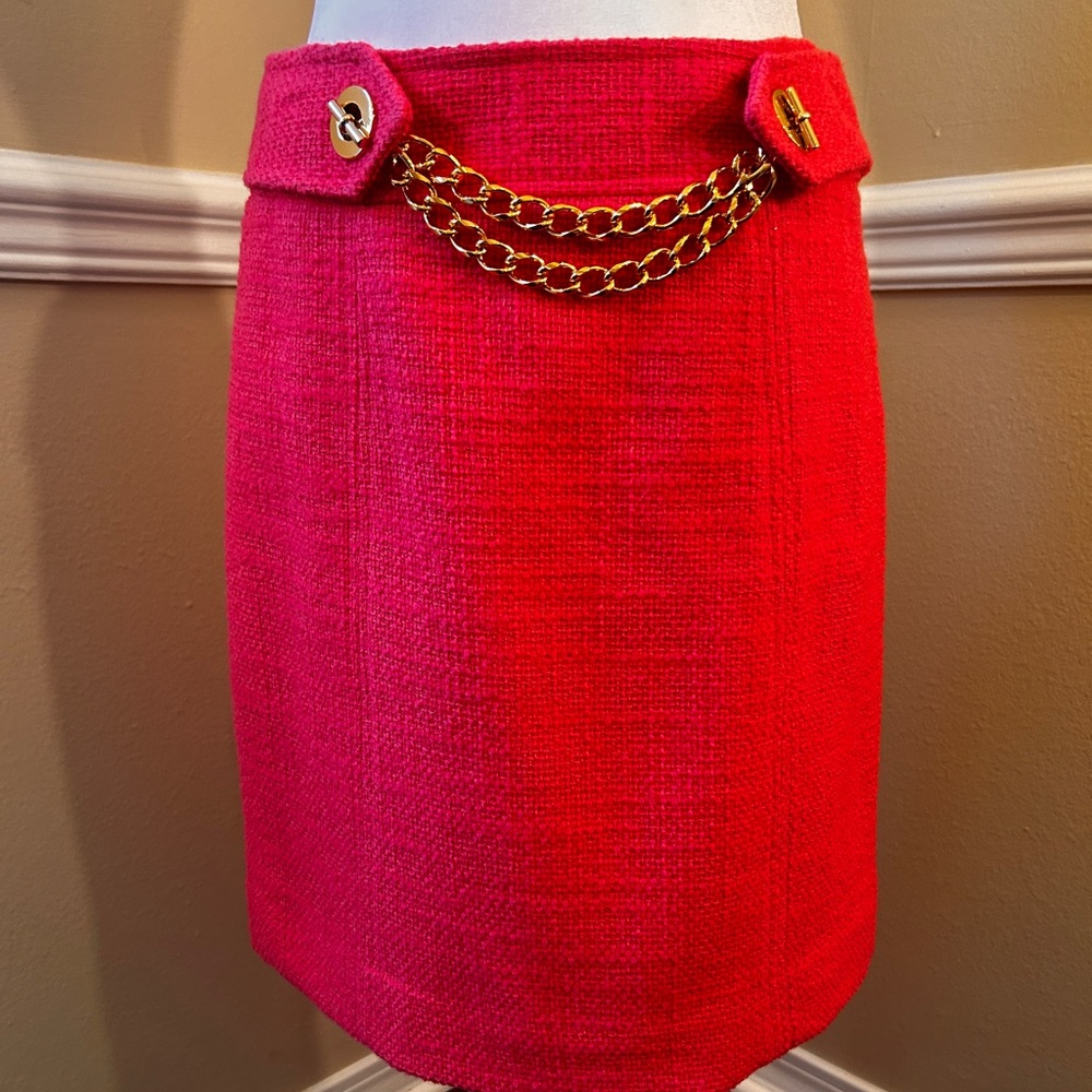 Milly Pink Skirt with Gold Chain Accent